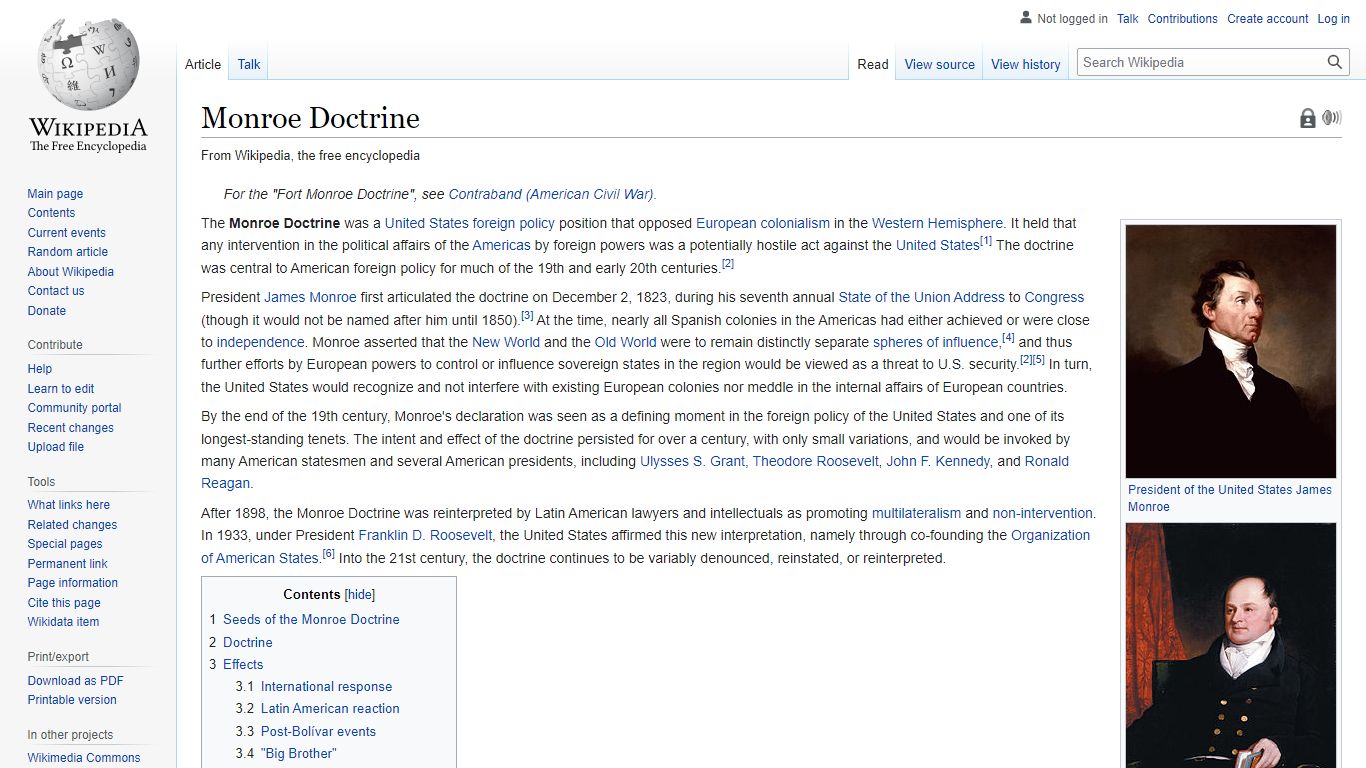 Monroe Doctrine - Wikipedia